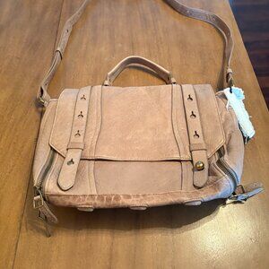 NWT Olivia Harris by Joy GrysonTaupe Leather Shoulder Bag.